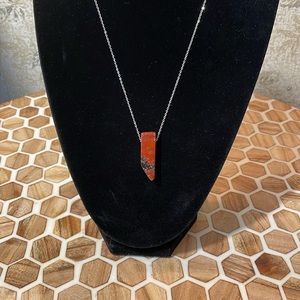 Red Jasper Pendant Necklace Natural Healing Crystal Stone